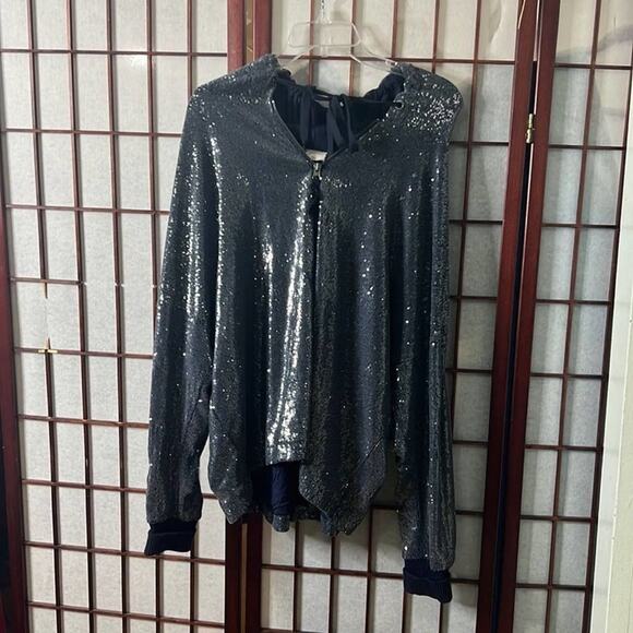 9 Hi5 SCL SEQUINS HOODIE SWEATSHIRT JACKET TOP SIZE XL - Picture 1 of 6